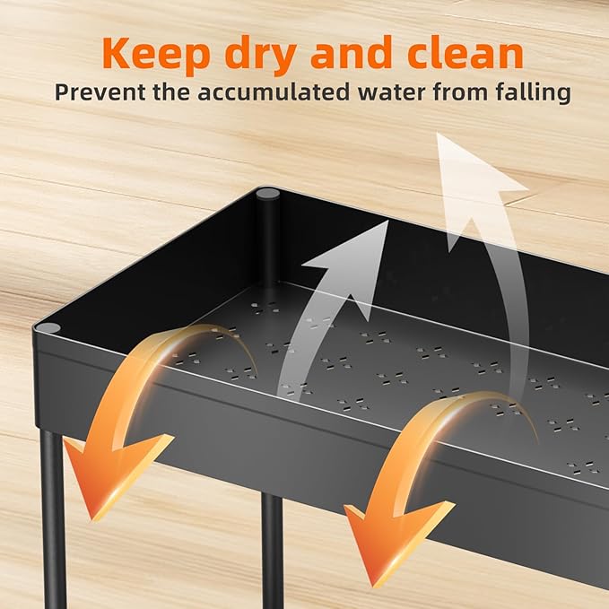 2 Pack Under Sink Organizer - 2 Tier Adjustable Sliding Storage Rack (Black)