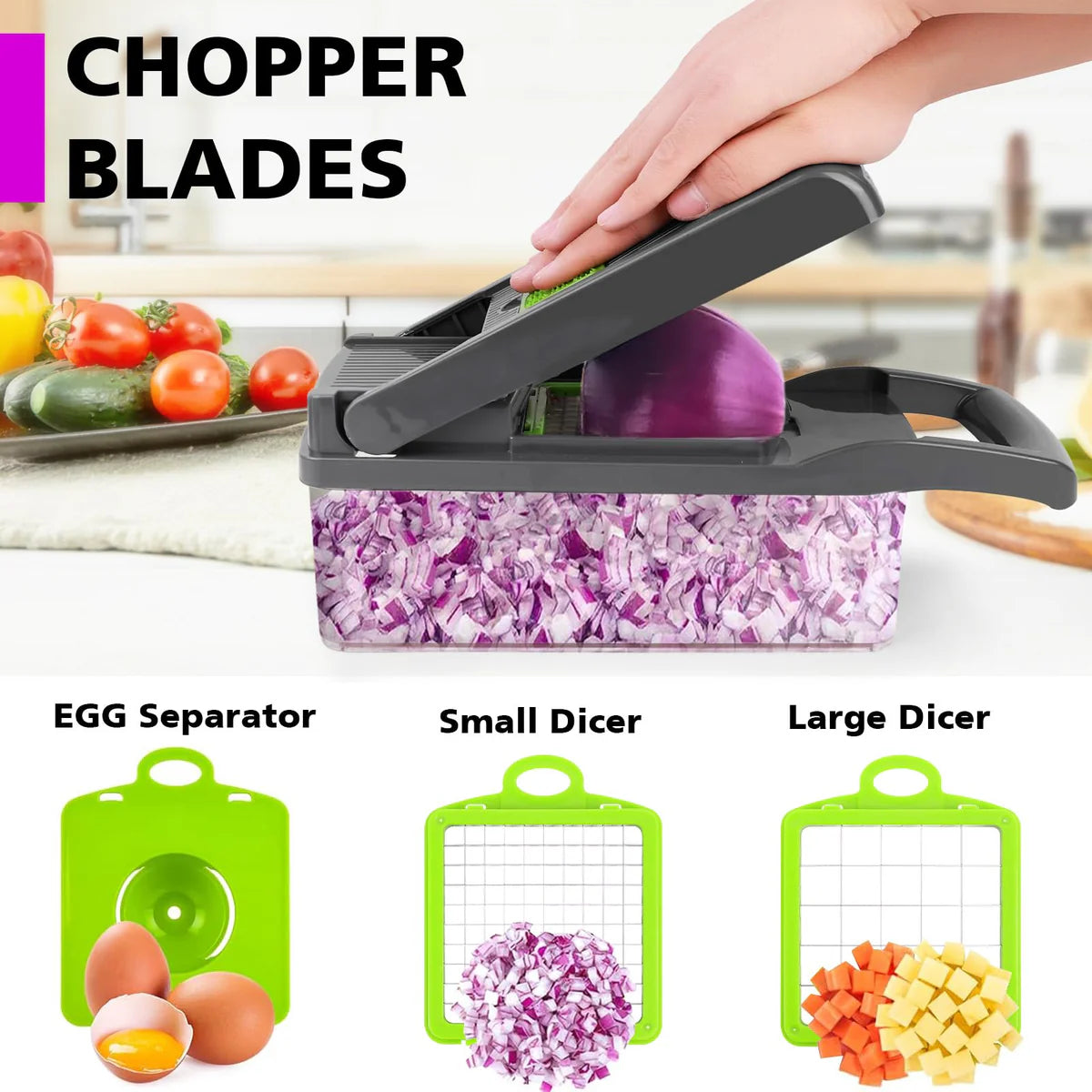 Vegetable Chopper Pro – Fast & Easy Onion, Veggie & Fruit Dicer for Kitchen