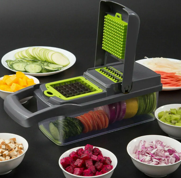7-in-1 Vegetable Slicer & Dicer — Kitchen Food Chopper with Container