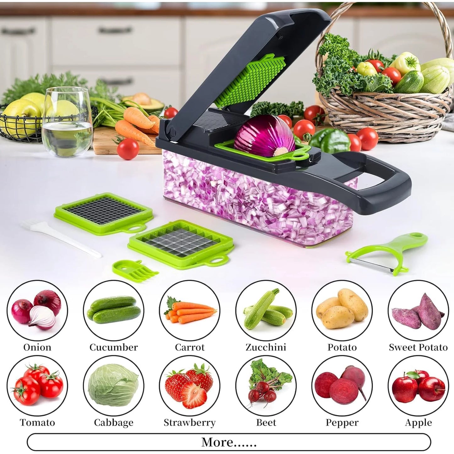 Vegetable Chopper Pro – Fast & Easy Onion, Veggie & Fruit Dicer for Kitchen