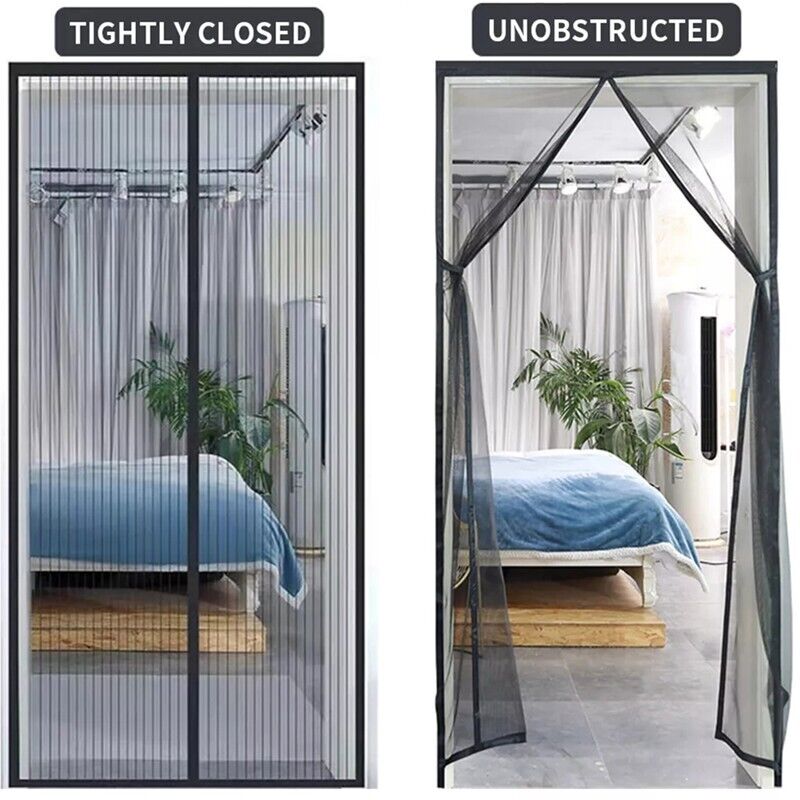 Magnetic Screen Door Curtain - Heavy Duty Mesh Bug Barrier (83" x 39")
