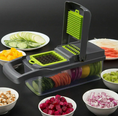 7-in-1 Vegetable Slicer & Dicer — Kitchen Food Chopper with Container