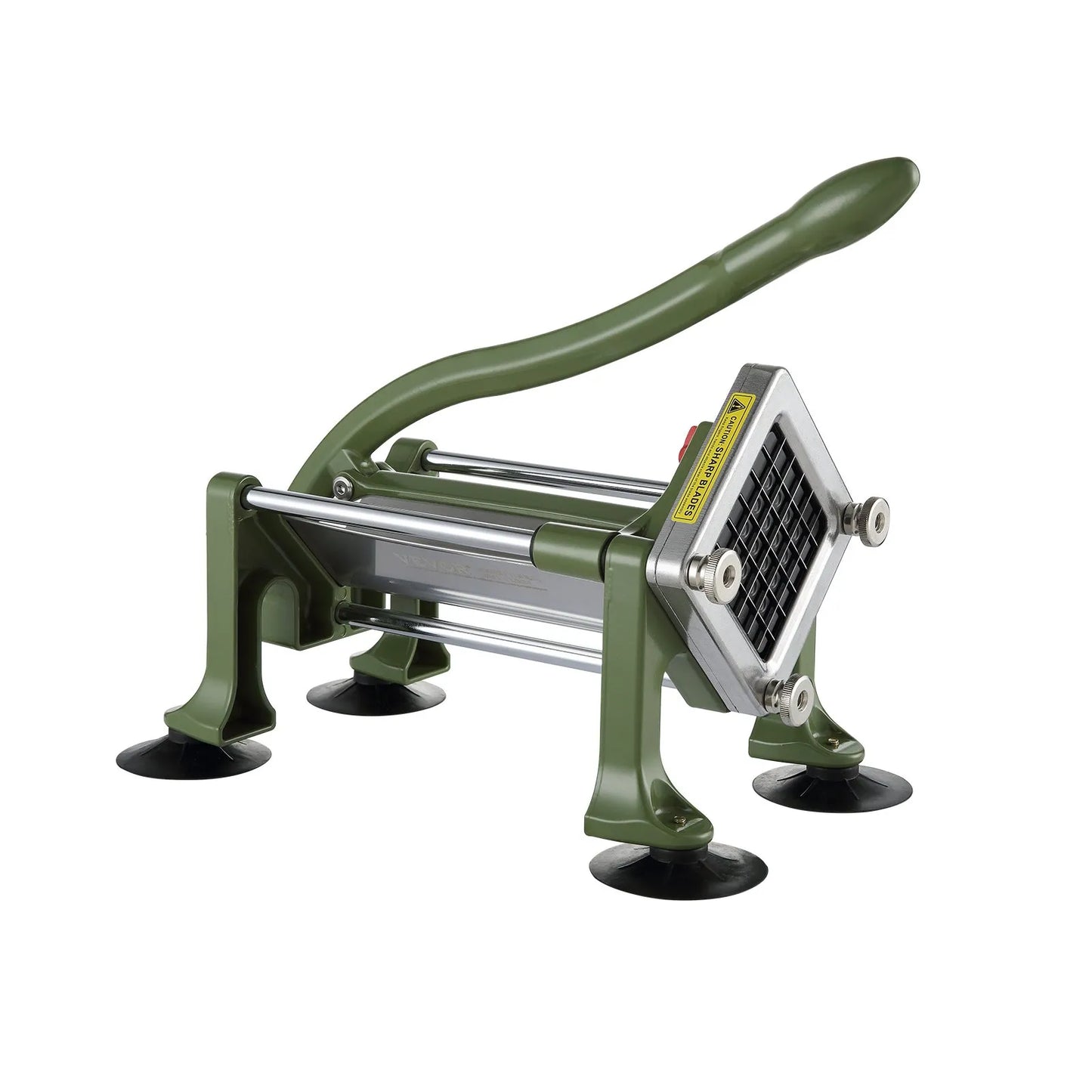 French Fry Cutter — Manual Potato Slicer with 3 Blade Sizes & Suction Cups