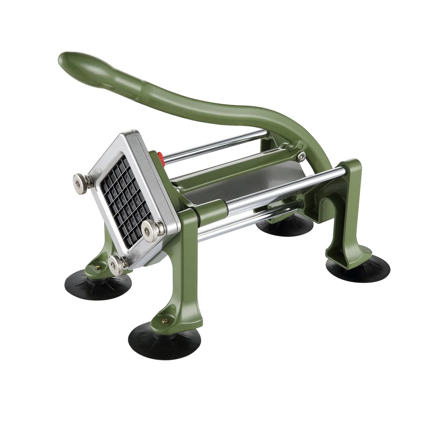 French Fry Cutter — Manual Potato Slicer with 3 Blade Sizes & Suction Cups